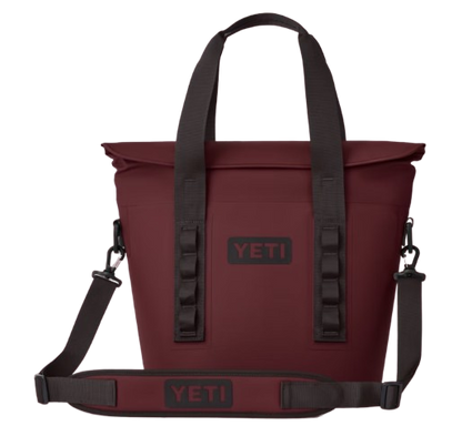 A photo of the Yeti Hopper M15 Soft Cooler in wild vine red.