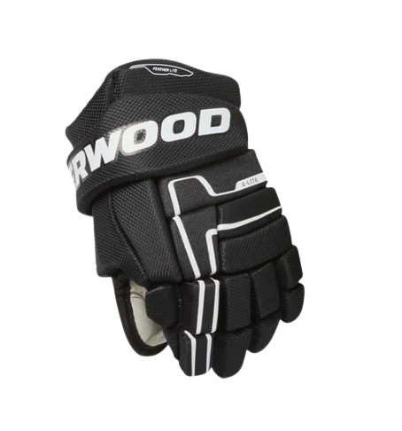 A photo of the Sherwood CODE Encrypt 4 Hockey Gloves in colour black. Front view.