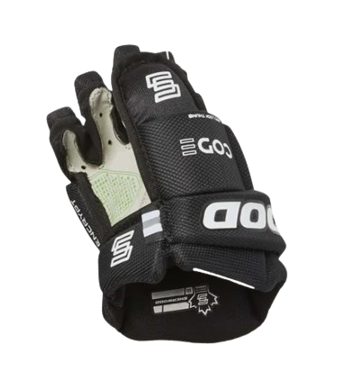 A photo of the Sherwood CODE Encrypt 4 Hockey Gloves in colour black. Palm view.