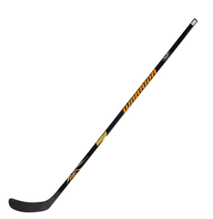 A photo of the Warrior Dolomite Senior Hockey Stick (2023) - Source Exclusive in colour black and orange. Front view.