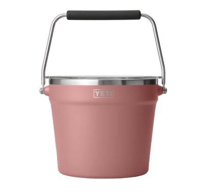 A photo of the Yeti Rambler Beverage Bucket in colour sandstorm pink.