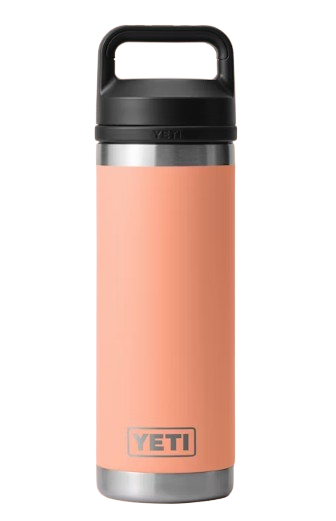 A photo of the Yeti Rambler 18oz Bottle with Chug Cap in colour Countrylow Peach.