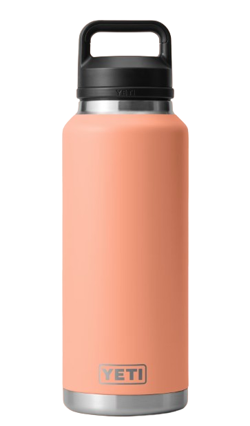 A photo of the Yeti Rambler 46oz Bottle with Chug Cap in colour Lowcountry Peach.