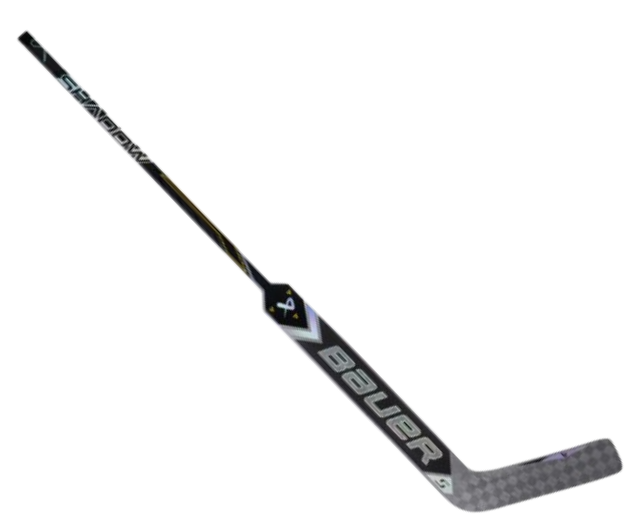 A photo of the Bauer Supreme Shadow Intermediate Goalie Stick - Left Hand in colour silver and black