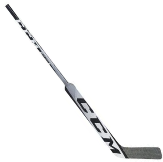 A photo of the CCM Extreme Flex 5 Pro Intermediate Goalie Stick in colour white and black.