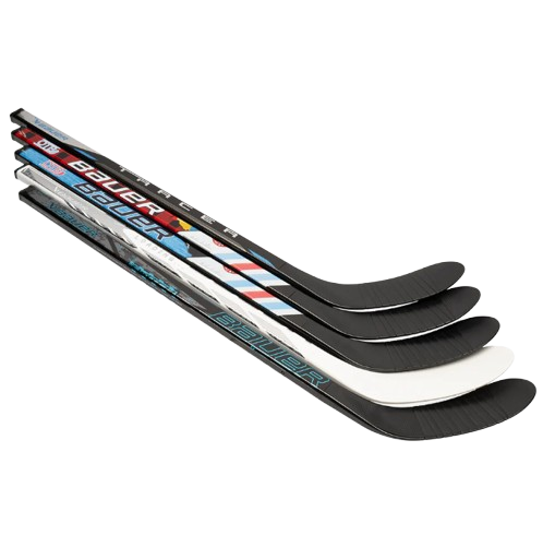 A photo of the Bauer Mystery Mini Stick 2024 player sticks.