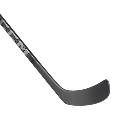 A photo of the CCM Ribcor Trigger 94K Hockey Stick in colour black. Blade view.