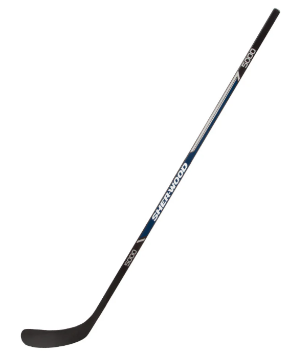 A photo of the Sherwood 5000-2 Youth Hockey Stick in colour blue and black. Angled view.