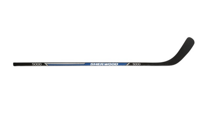 A photo of the Sherwood 5000-2 Youth Hockey Stick in colour blue and black. Side view.