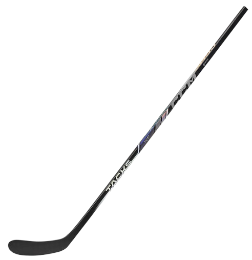 A photo of the CCM Tacks XF Stick Senior in colour black. Angled view.
