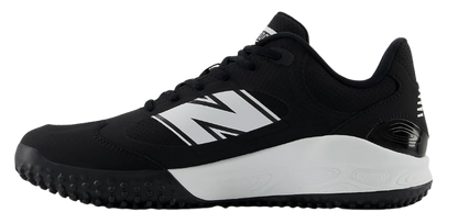 A photo of the New Balance Fresh Foam 3000 V7 Mens Turf-Trainer in colour black and white with black sole (SK). Side view.