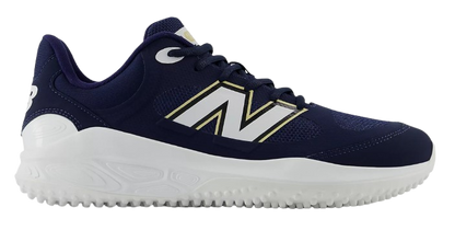 A photo of the New Balance Fresh Foam 3000 V7 Mens Turf-Trainer in colour navy and white with white sole. Side view.