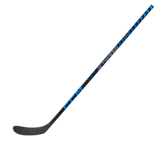 A photo of the CCM JetSpeed II Youth Hockey Stick - 40 Flex in colour blue and black. Angled view.