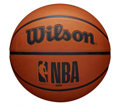 A photo of the Wilson NBA DRV Series Basketball in colour orange. Front view.