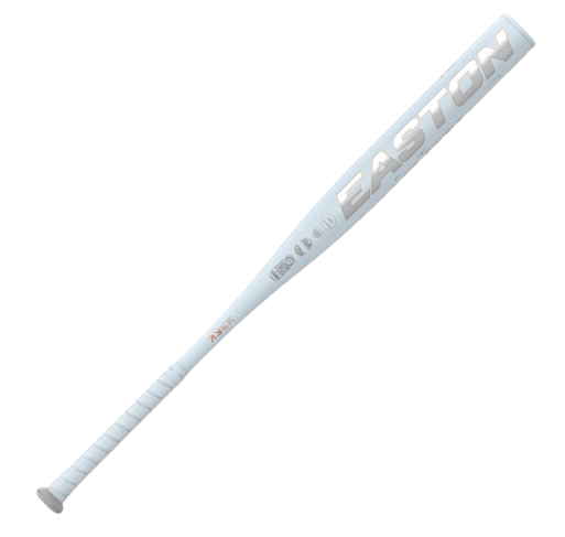 A photo of the 2025 Easton Ghost Unlimited -10 Fastpitch Softball Bat in colour white and orange. Easton logo view.