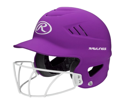 A photo of the Rawlings Coolflo Highlighter Baseball Batting Helmet in colour neon purple.