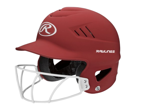 A photo of the Rawlings Coolflo Highlighter Baseball Batting Helmet in colour scarlet.