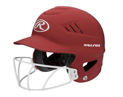 A photo of the Rawlings Coolflo Highlighter Baseball Batting Helmet in colour scarlet.