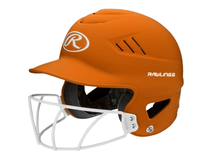 A photo of the Rawlings Coolflo Highlighter Baseball Batting Helmet in colour neon orange.