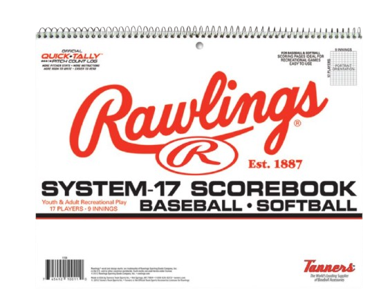 A photo of the Rawlings System-17 Scorebook.