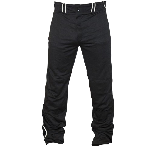 A photo of the Louisville Slugger Men's Stock Pant with Pipping in black and white. front view.