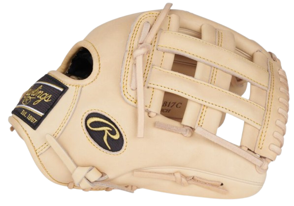 A photo of the Rawlings Kris Bryant Heart of the Hide 12.25" Baseball Glove in colour tan. Side view.