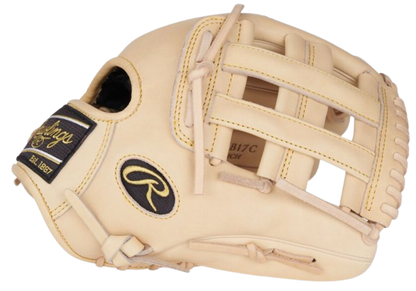 A photo of the Rawlings Kris Bryant Heart of the Hide 12.25" Baseball Glove in colour tan. Side view.