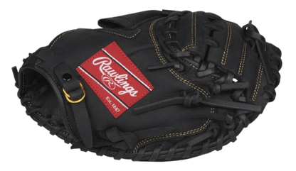 A photo of the Rawlings Renegade 31.5" Youth Catchers Mitt in colour black. Side view.