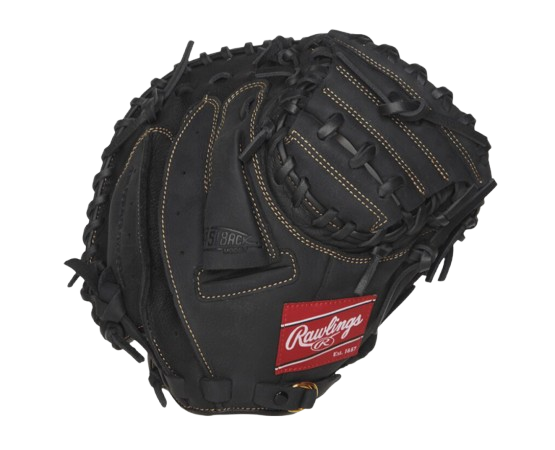 A photo of the Rawlings Renegade 31.5" Youth Catchers Mitt in colour black. Rear view.