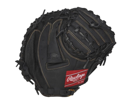 A photo of the Rawlings Renegade 31.5" Youth Catchers Mitt in colour black. Rear view.
