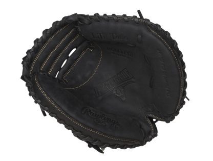 A photo of the Rawlings Renegade 31.5" Youth Catchers Mitt in colour black. Palm view.