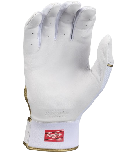 A photo of the Easton Mav GT Adult Batting Gloves in colour black and gold. Palm view.
