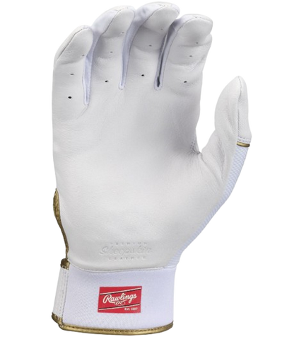 A photo of the Easton Mav GT Adult Batting Gloves in colour black and gold. Palm view.