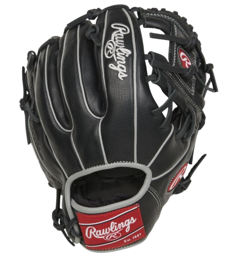 A photo of the Rawlings Carlos Correa 10.5" Select Pro Lite Youth Glove in colour black. Rear view.