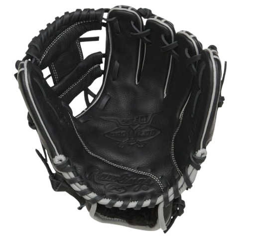 A photo of the Rawlings Carlos Correa 10.5" Select Pro Lite Youth Glove in colour black. Palm view.