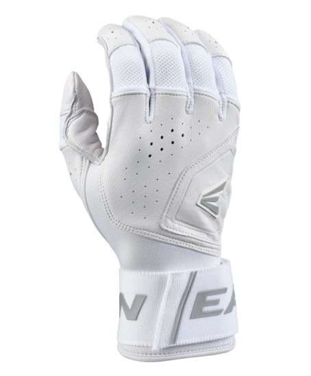A photo of the Easton Mav Pro Locked-In Adult Batting Gloves in colour white. Rear view.