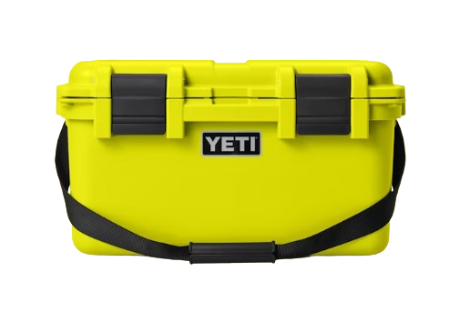 A photo of the Yeti Loadout Gobox 30 2.0 Gear Case in colour yellow. Front view.