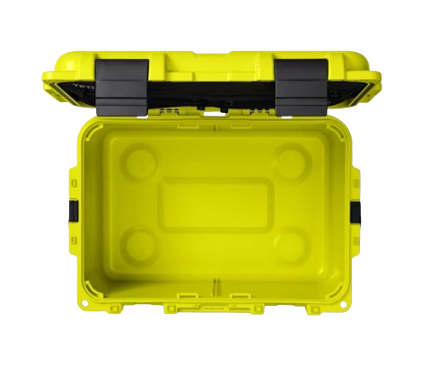 A photo of the Yeti Loadout Gobox 30 2.0 Gear Case in colour yellow. Top down view.
