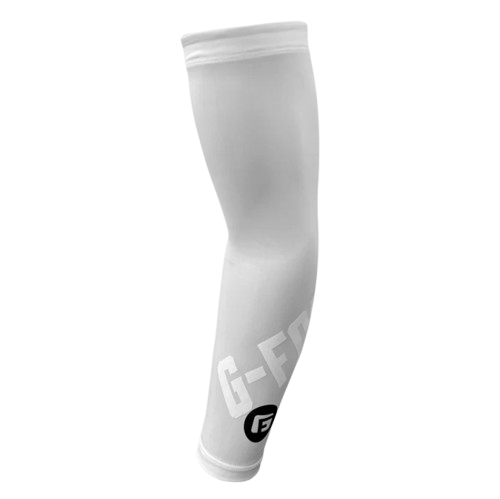A photo of the G-Form Baseball Compression Arm Sleeve in colour white.