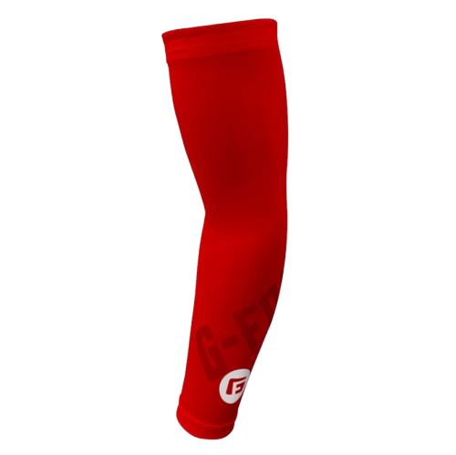 A photo of the G-Form Baseball Compression Arm Sleeve in colour red.