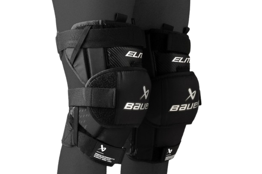 A photo of the Bauer Elite Senior Goalie Knee Guards (2025) in colour black.
