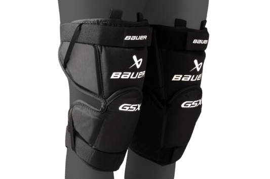 A photo of the Bauer GSX Senior Goalie Knee Guards (2025) in colour black.