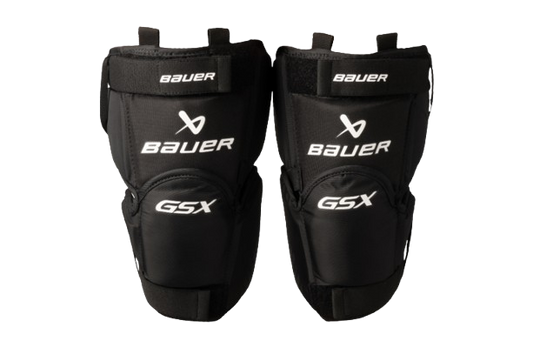 A photo of the Bauer GSX Senior Goalie Knee Guards (2025) in colour black.