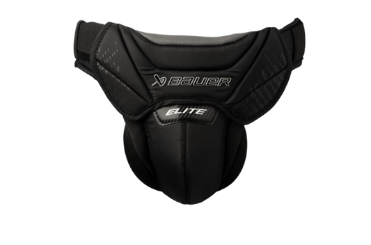 A photo of the Bauer Elite Goalie Jock (2025) in colour black. Front of the jock.