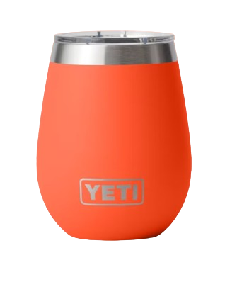 A photo of the Yeti Rambler 10oz Wine Tumbler in colour papaya orange.
