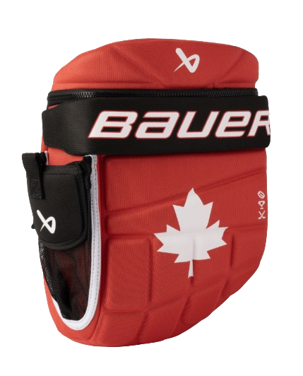 A photo of the Bauer Youth Glove Backpack in Canada colours, red, black and white.