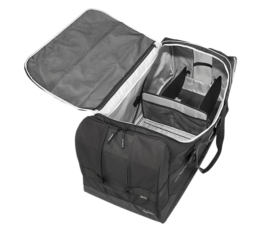 A photo of the opened Bauer Premium Player Carry Bag in colour black and white.