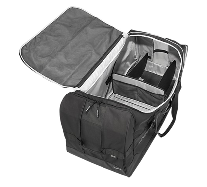 A photo of the opened Bauer Premium Player Carry Bag in colour black and white.