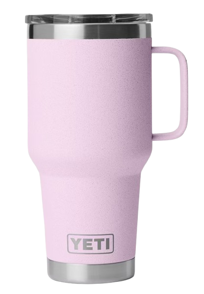 A photo of the Yeti Rambler 30oz Travel Mug in colour cherry pink