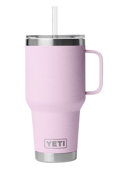 A photo of the Yeti Rambler 35oz Straw Mug in colour cherry blossom.